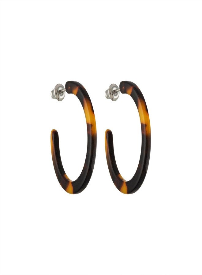 MACHETE Circle Hoop Earrings Acetate Resin Fashion Jewelry for Women (Mini, Classic Tortoise) - Image 2