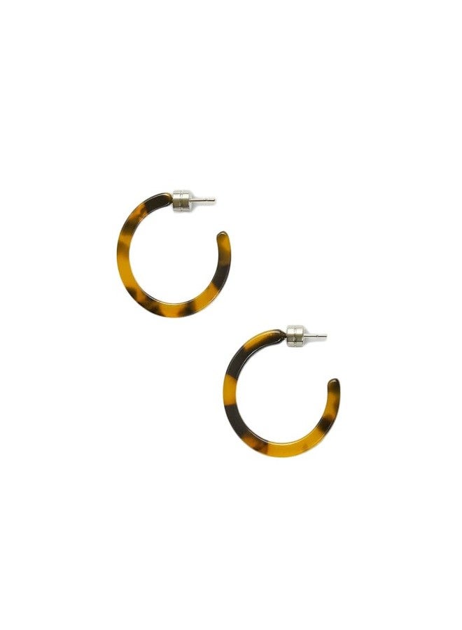MACHETE Circle Hoop Earrings Acetate Resin Fashion Jewelry for Women (Mini, Classic Tortoise) - Image 1