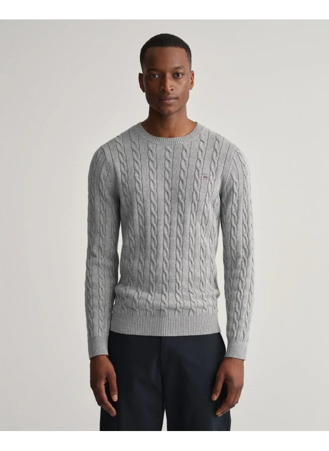 GANT Gant Cotton Cable Knit Crew Neck Sweater