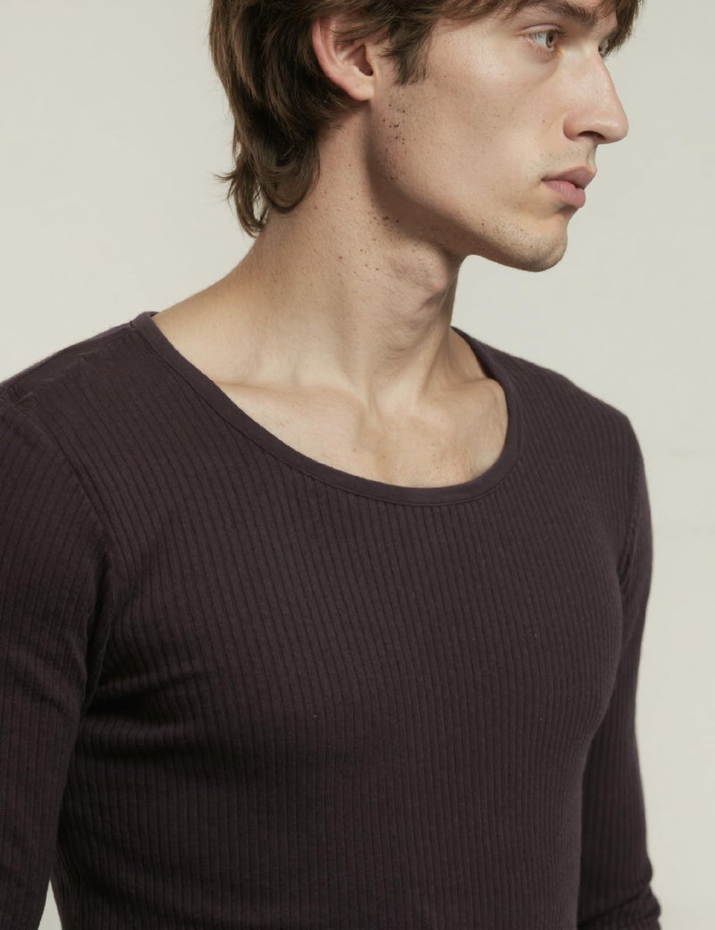 DAMENSCH HeatCode Warmer for Men; Cotton Blend Winter Inner; Fleece Lined Ribbed Thermal Wear for Men Top; Super Soft Body Warmer Full Sleeves Topwear-Base Purple-L - Image 5