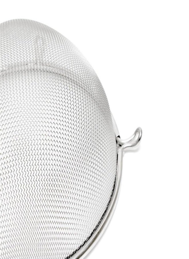 Soro Essentials- 8" Stainless Steel Single Coarse Mesh Strainer with Wooden Handle Pan Hook- Single Tinned Coarse Kitchen Food Strainer for Sift Drain Straining Liquids Stocks Sauces Soups Pasta - Image 5