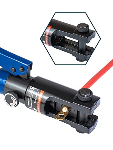 AMZCNC 12 Ton Hydraulic Crimping Tool with 9 Standard American Dies, Crimps 8AWG to 4/0 AWG, Hardened Steel Construction with Oxidized Surface for Durability(Standard US 8AWG to 4/0AWG) - Image 4