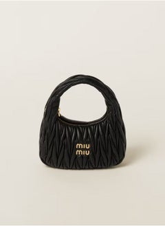 MIU MIU Wander quilted nappa leather hobo Crossbody Shoulder Bag Black  - Image 1