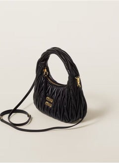 MIU MIU Wander quilted nappa leather hobo Crossbody Shoulder Bag Black  - Image 2