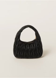 MIU MIU Wander quilted nappa leather hobo Crossbody Shoulder Bag Black  - Image 3