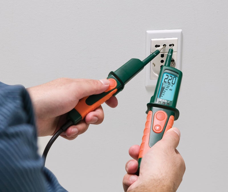 Extech VT30 LCD Multifunction Voltage Tester, 12-600V AC/DC, Continuity & Phase Rotation Test, Built-in Flashlight, CAT III-600V / CAT II-1000V Safety Rating - Image 3