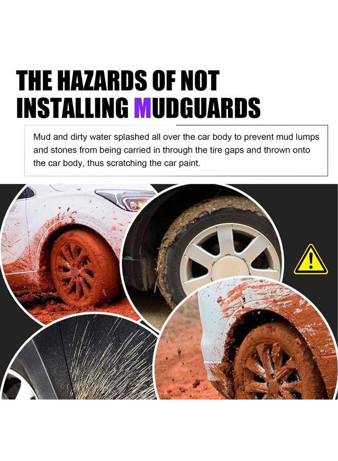 Zosgrew 2 PCS Car Mud Flaps, Splash-proof Mud Splash Guards Tire Protector, Front and Rear Mudguard Replacement, Universal for Most Cars SUVs and Trucks (Black) - Image 5