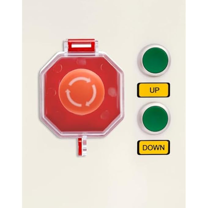 إكسفور غطاء زر التوقف في حالات الطوارئ، عبوة من 4 قطع، غطاء بلاستيكي لحماية مفتاح التبديل، غطاء قفل مفتاح الضغط، إضافة حماية لصندوق مفتاح الإيقاف مع قفل المفتاح، أحمر - Image 3