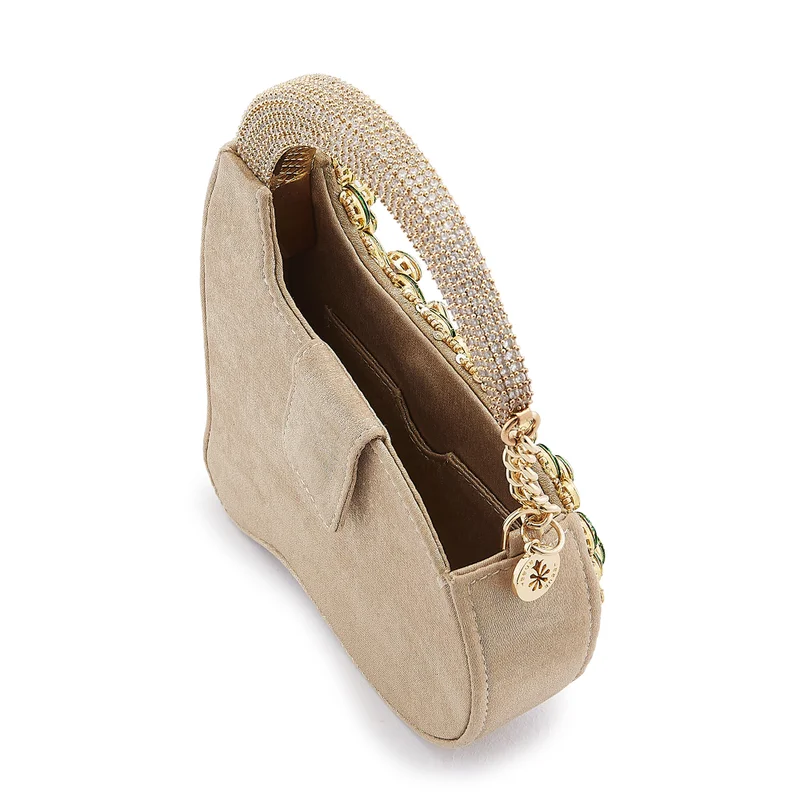 Anaar Anaar ALLURE ANNETTE Multi Jadau Stone Embellished Clutch Bag