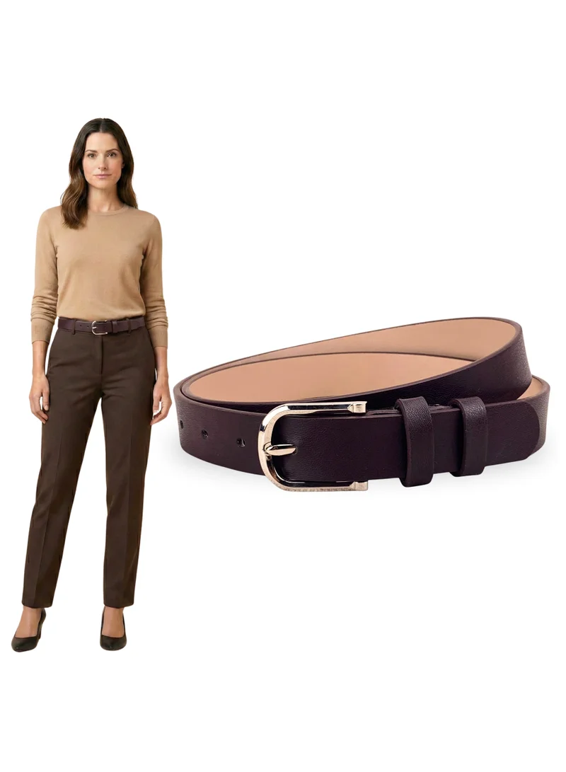 Classic Milano Classic Milano Women's Belt with Gift Box; Faux Leather Ladies Belt for Dresses, Jeans & Gowns; Stylish Womens Belt; Adjustable Girls Belt; Belt for Women | Full Length: 110 CM (Free Size - Fits up to the waist of 40 Inches / 100 CM)