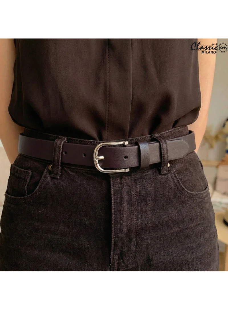 Classic Milano Classic Milano Women's Belt with Gift Box; Faux Leather Ladies Belt for Dresses, Jeans & Gowns; Stylish Womens Belt; Adjustable Girls Belt; Belt for Women | Full Length: 110 CM (Free Size - Fits up to the waist of 40 Inches / 100 CM)
