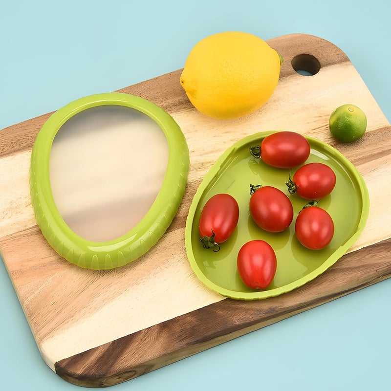 Nisixdec 4pc Silicone Fruit And Vegetable Storage Container Set For FridgeAvocado Silicone SaverTomato Storage ContainerOnion KeeperAnd Lemon Saver For Fridge - Image 4