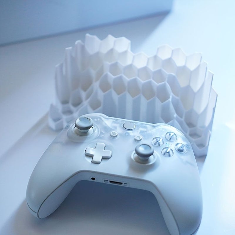 حامل عرض رمادي بتصميم قرص العسل لمقابض الألعاب، متوافق مع أجهزة Xbox وNS Pro، ملحقات سطح المكتب للألعاب - Image 3