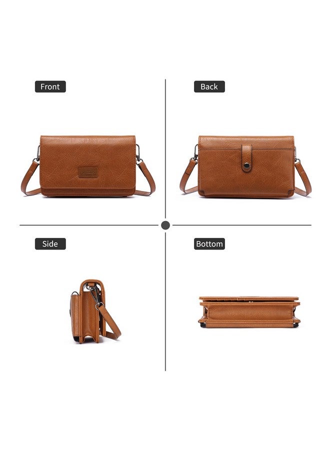 سينديفن حقيبة كروس صغيرة من SENDEFN للنساء مصنوعة من الجلد ومحفظة للهاتف المحمول وحقيبة كتف مع نافذة لبطاقة الهوية وفتحات للبطاقات - Image 4