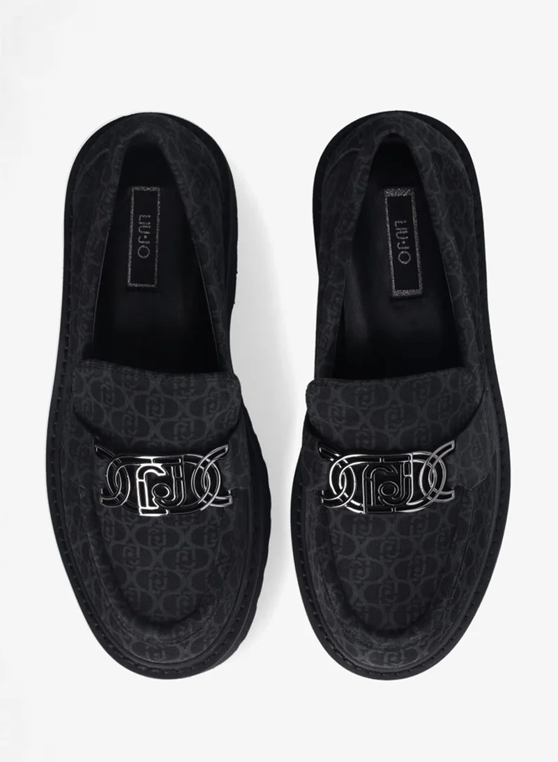 Liu Jo Monogram-patterned platform loafers