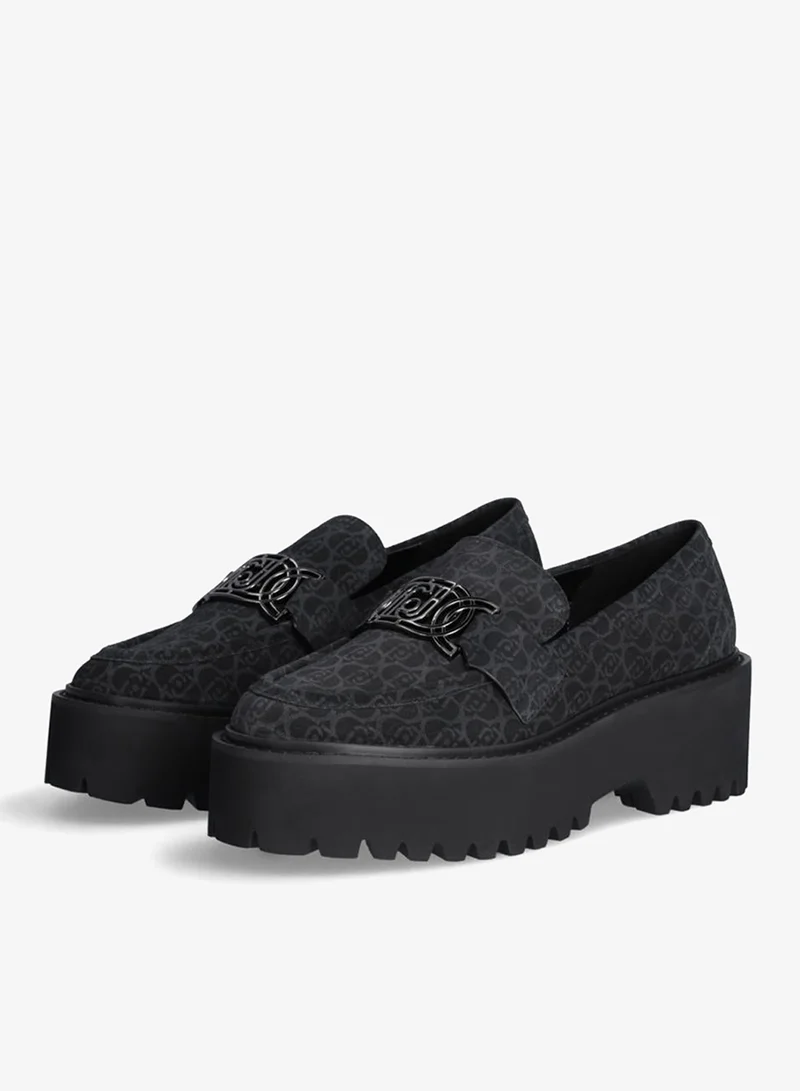 Liu Jo Monogram-patterned platform loafers
