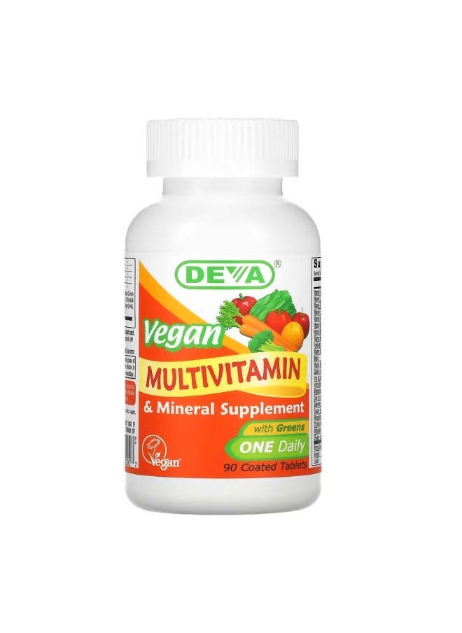 Deva Vegan Multivitamin and Mineral Supplement One Daily 90 Coated Tablets  - Image 1