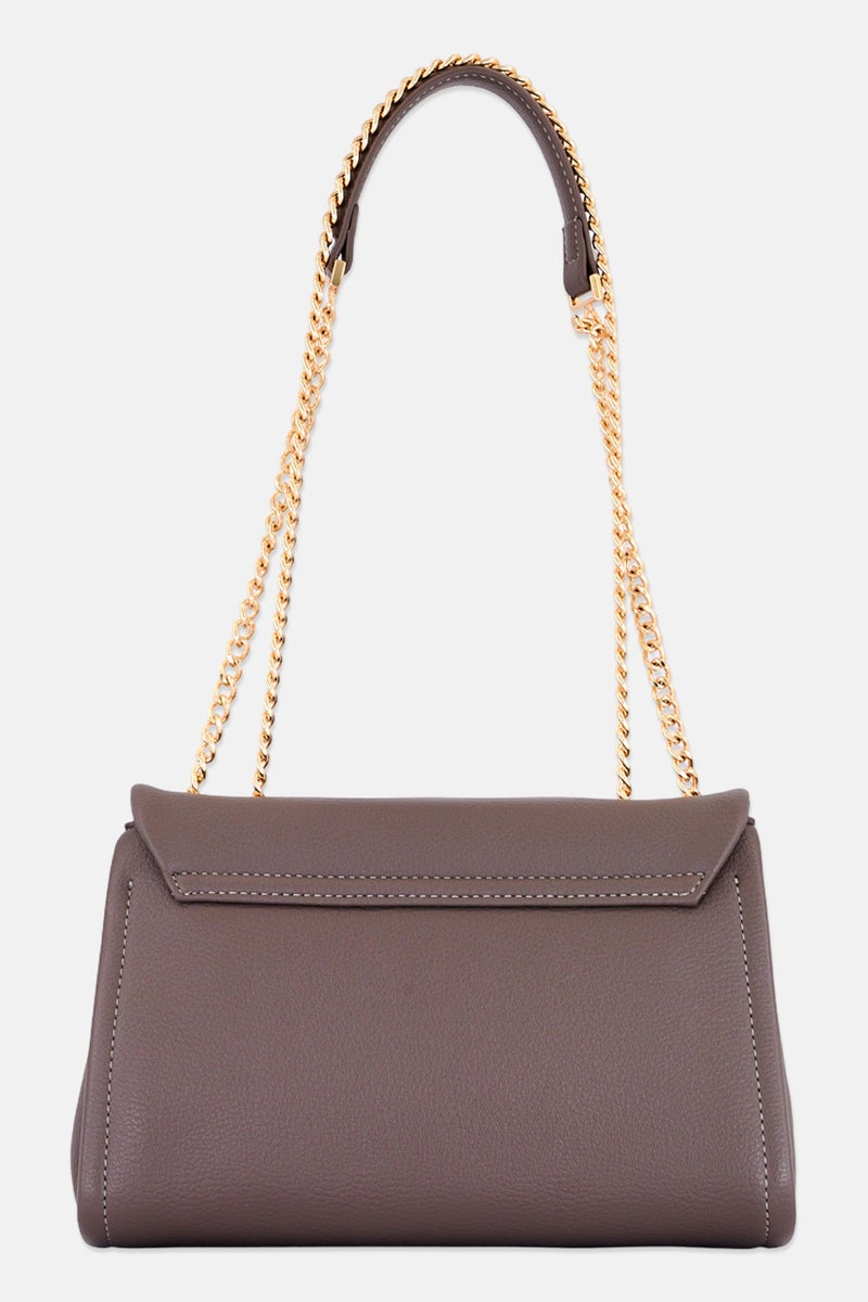 Kathy Ireland Women Brand Logo Shoulder Bag, Taupe - Image 3