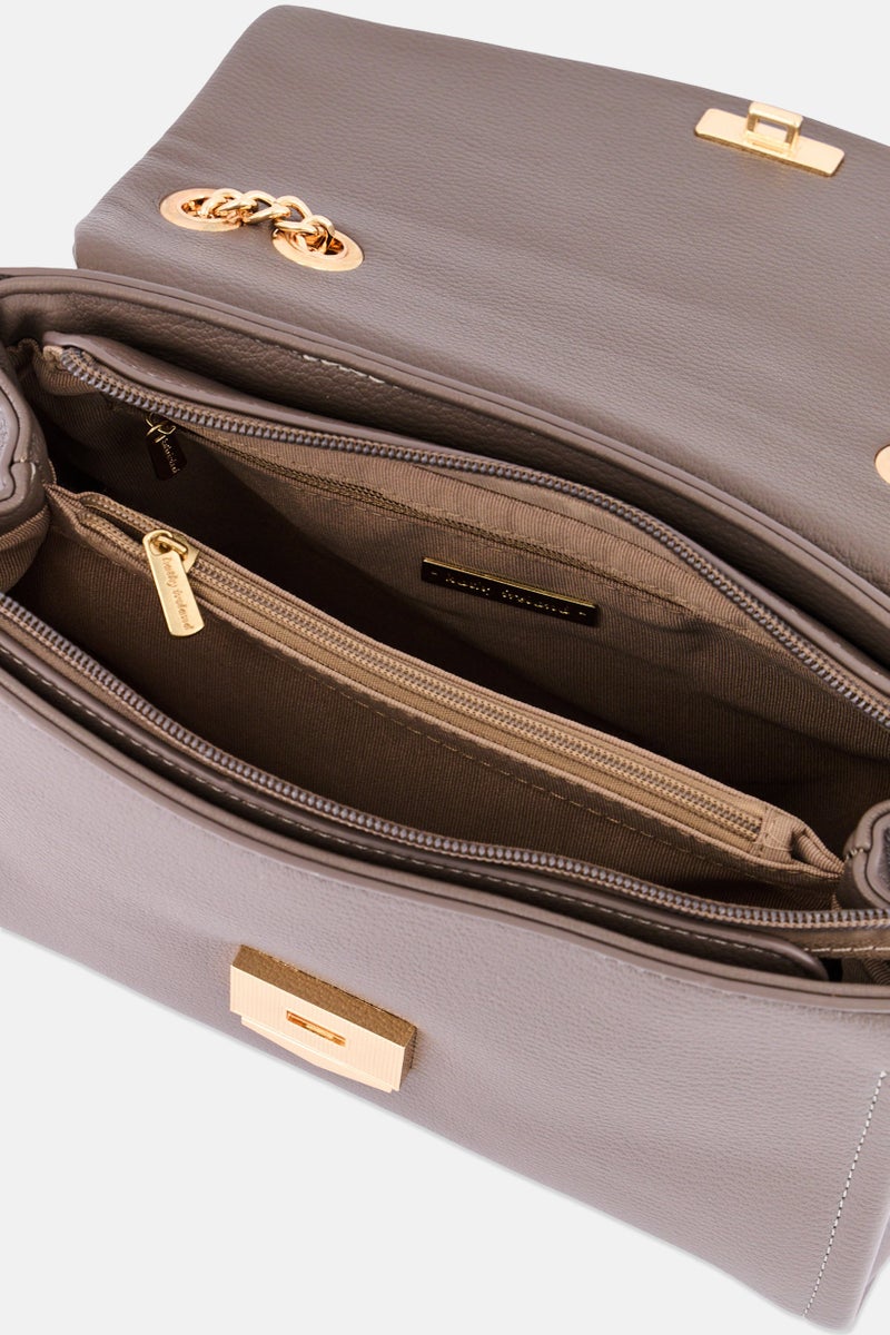 Kathy Ireland Women Brand Logo Shoulder Bag, Taupe - Image 4