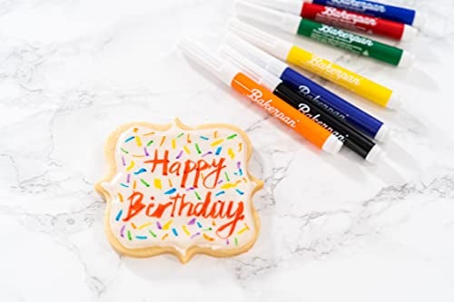 Bakerpan Food Coloring Markers, Standard Tip Edible Markers for Cookie Decorating, Edible Colored Ink Pens - Set of 7 (Made in USA) - Image 4