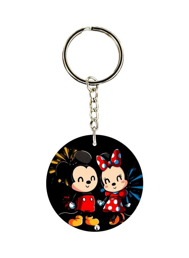 Minnie Mouse And Mickey Mouse Printed Keychain