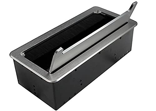 Audiovan Premium Black Flip Top Cable Cubby Popup Box with 2 Power sockets, 1HDMI Connector, Audio &Video conector, XLR Connector, 2 LAN Ports & USB Port with 1 Year Warranty (10 Module, Black) - Image 2
