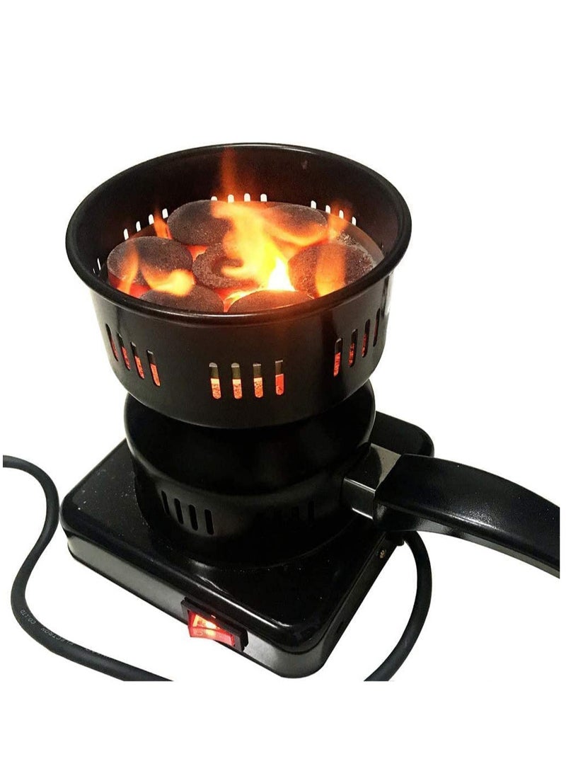 REFURA Electric Charcoal Starter, Fire Burner Stove - Porcelain Coating Removable Handle - For Boiler Bbq, Fire Entry And Coal Burner | Black | RE-8008  - Image 1