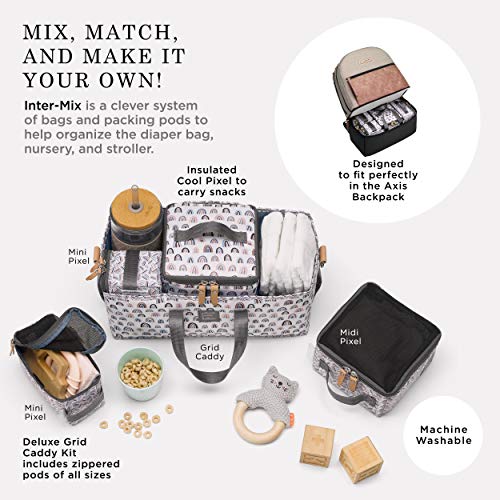 Petunia Pickle Bottom Deluxe Kit, 3-in-1 Grid Caddy Organizer, Lightweight Packing Cubes, Organize Diaper Bag, Stroller, Nursery, Unity - Image 3