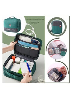 erorex 2 Size Empty First Aid Bags with Small Medical Pouch, Insulated Survival Medicine Bag, Portable Medication Travel Carrying Case for Car Home Camping Office (Green)  - Image 2