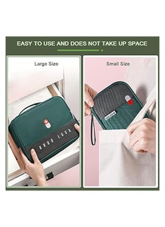 erorex 2 Size Empty First Aid Bags with Small Medical Pouch, Insulated Survival Medicine Bag, Portable Medication Travel Carrying Case for Car Home Camping Office (Green)  - Image 3