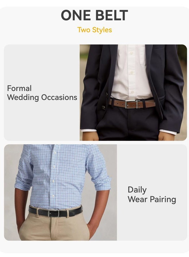 CHAOREN Ratchet Belt Replacement Strap 1 3/8”, Leather Belt Strap for 40MM Slide Click Buckle - Image 2