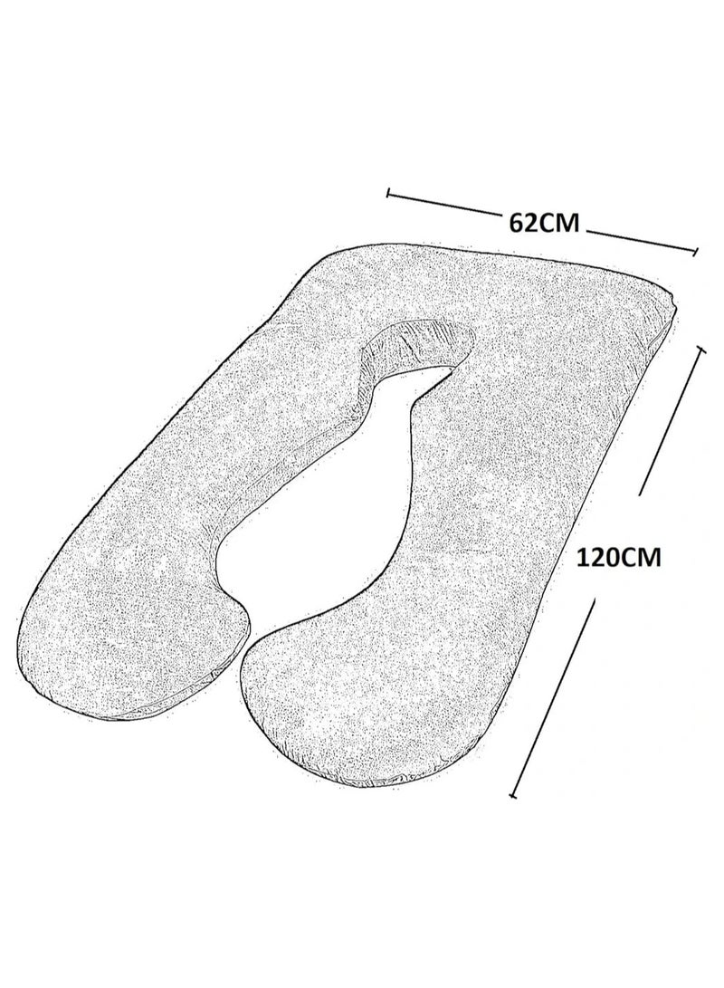 Comfortable U-Shaped Maternity Pillow White Polyester 45x45cm  - Image 4