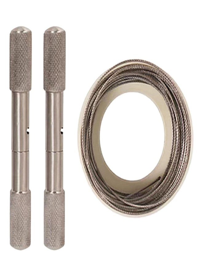 Amagogo Stainless Steel Cable Saw,Hand Pocket String Rope Saw,Manual Camping Removal Compact Wire Saw Dehorning Saw Handles/Wire for PVC Pipe Cutting,Emergency,Sheep - Image 2