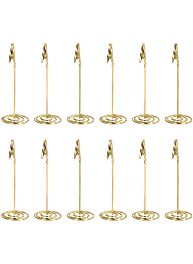 إيروريكس 12 قطعة حامل بطاقة مكان حامل مذكرات مشبك حامل صور حامل رقم الطاولة ذهبي حامل مذكرات ذهبي حامل مشبك صور حامل رقم الطاولة حامل قائمة ورق بطاقة مكان - Image 1