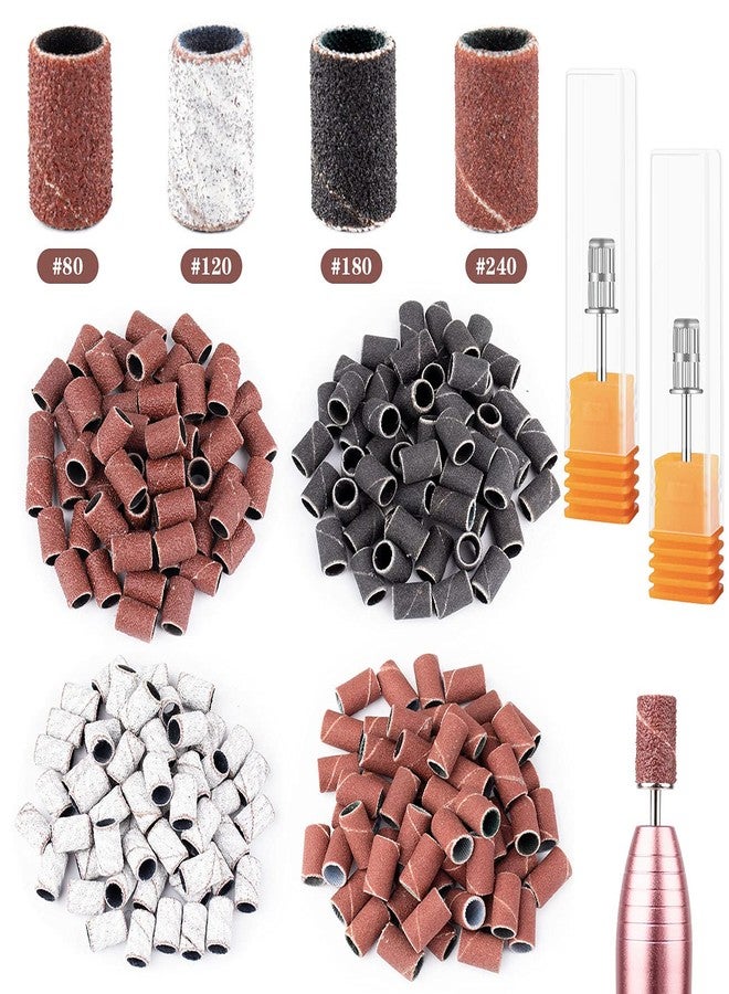 Rolybag Sanding Bands for Nail Drill Portable Nail Strap Set 3 Color Coarse Fine Grit Efile Sand Set 80#120#180#240#,2 Pieces 3/32 Inch Nail Drill Bits for Manicures and Pedicures - Image 1