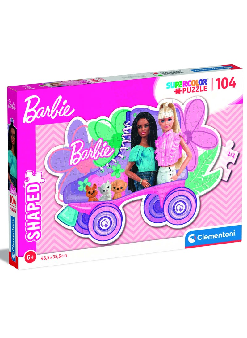 Clementoni Puzzle Barbie & Skate 104 Pieces|Jigsaw Puzzle|Children's Puzzle|Preschool Learning Toys|Develops Problem Solving Skills|Made in Italy - Image 1