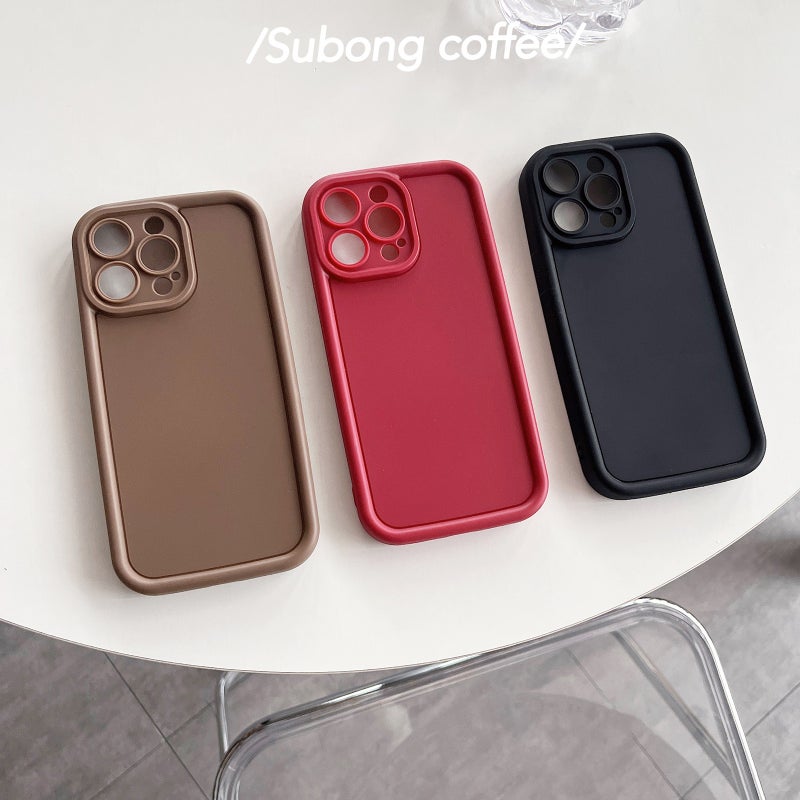 HuHa Protective Cover For iPhone SE 2022 / 2020 / 8 / 7 Fine Hole Shockproof Frame Frosted TPU Phone Case(Claret Red) - Image 3