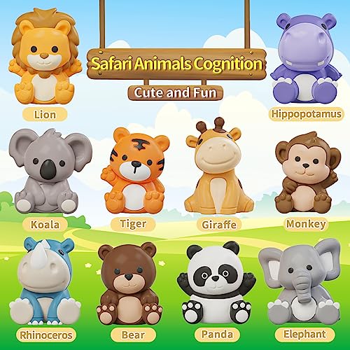 Letapapa Learning Toy for Toddlers 1 2 3 Year Old Montessori Educational Counting Matching Sorting Sensory Toys 10 Safari Animals 10 Zoos Birthday Easter Gift for Baby Boy Girl Age 1218 Months - Image 5