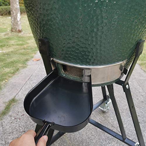Dracarys BBQ Grill Ash Pan Green Egg Accessories, Removal Metal Pan Big Green Egg Ash Pan Charcoal Grill Accessories Charcoal Grill Tools Works for Large and Medium BGE and Kamado Joe (Upgrade Split Design) - Image 5