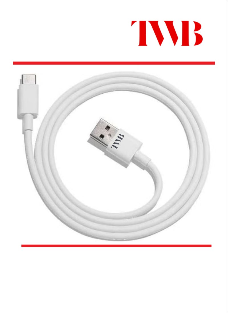 TWB - High quality USB A to USB Type C fast speed Cable Male Charger Cable 1 Meter White - Image 1