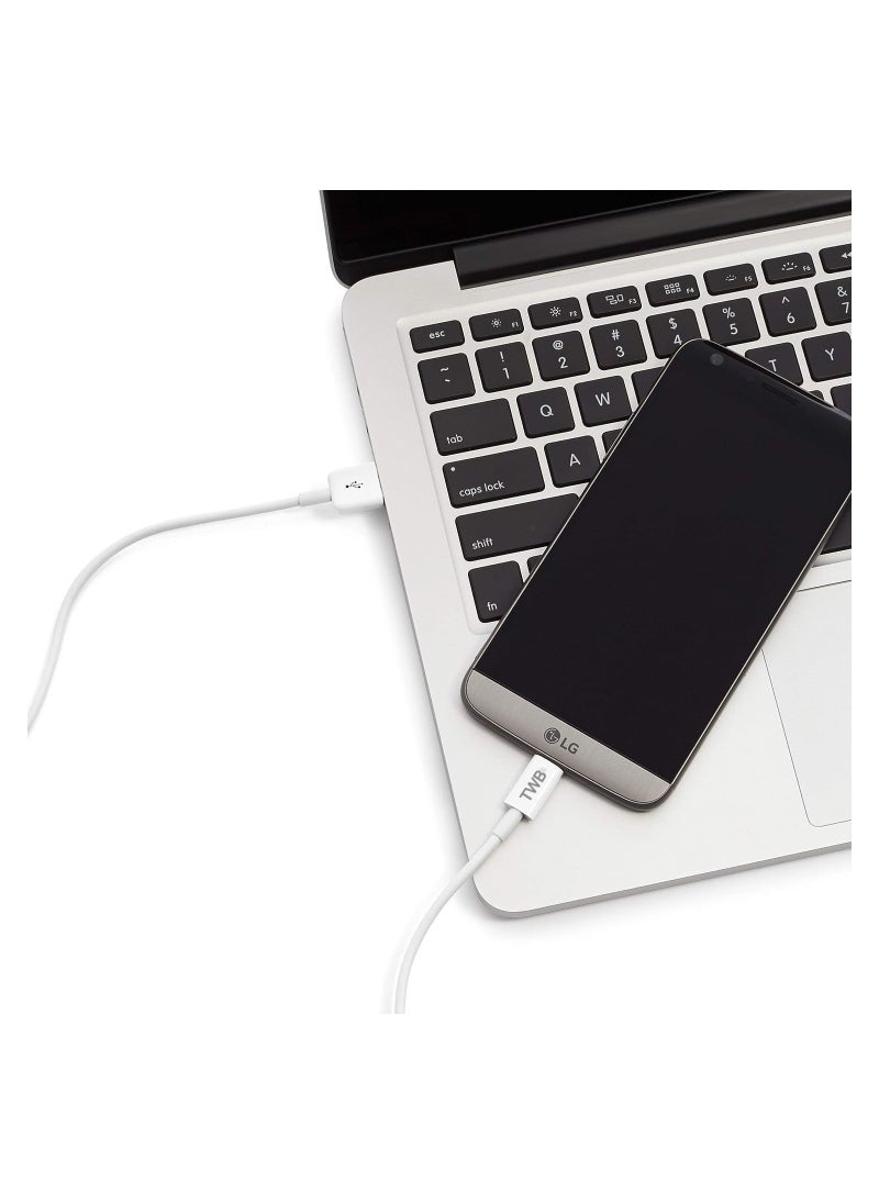 TWB - High quality USB A to USB Type C fast speed Cable Male Charger Cable 1 Meter White - Image 1