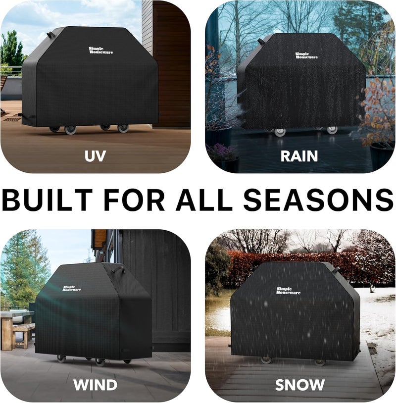 Simple Houseware 64 in. Waterproof Heavy Duty Gas BBQ Grill Cover, Weather-Resistant Polyester - Image 4