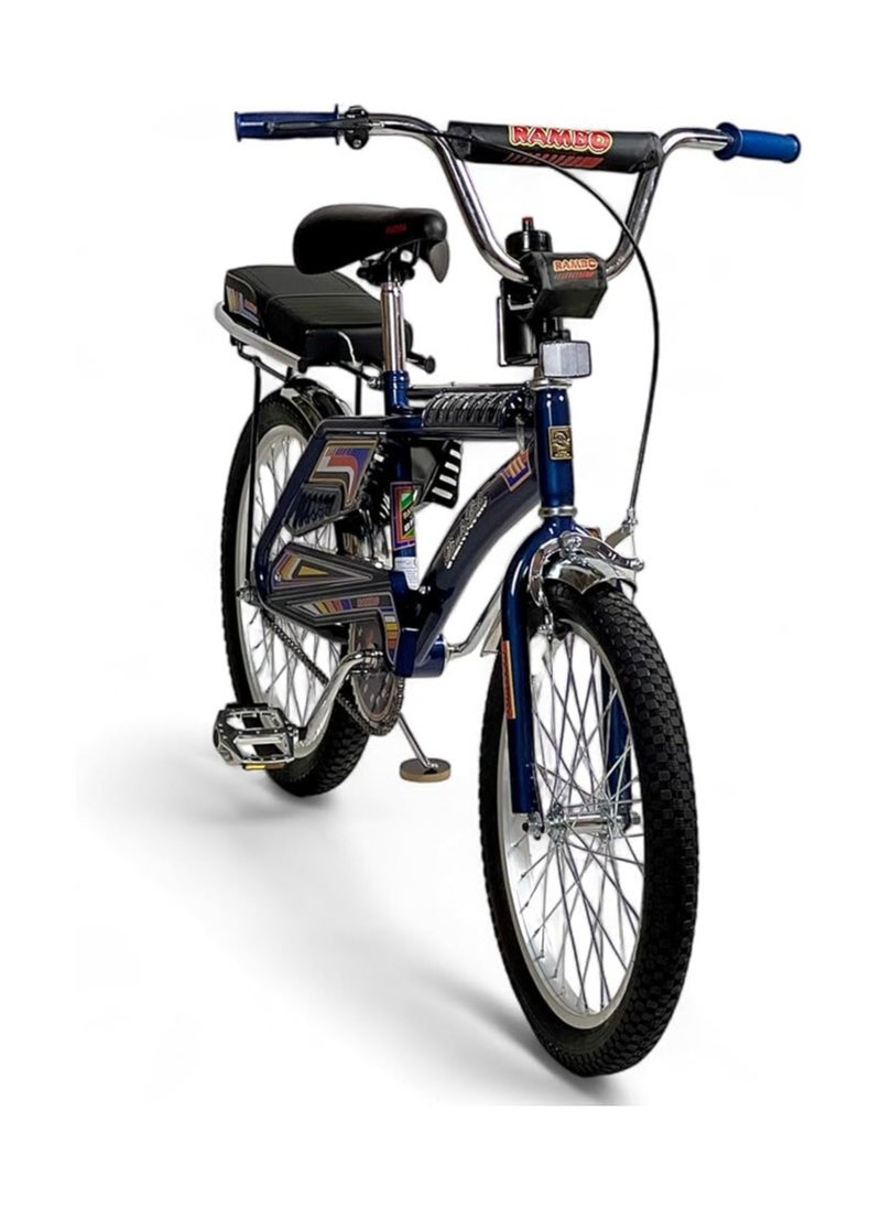AL BADER Rambo Freestyle Kids Bike with 2 Seats, 20-Inch Size Rambo Bicycle indonesian Design with Adjustable Seat, Children Bicycle with Air Filled Wheels, Hand and Rear Brakes, For Ages 8+  - Image 2