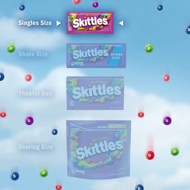 SKITTLES Wild Berry Chewy Candy Full Size Movie Night Party Favor Candy Packs Bulk Box, 2.17 oz, (Pack of 36) - Image 2
