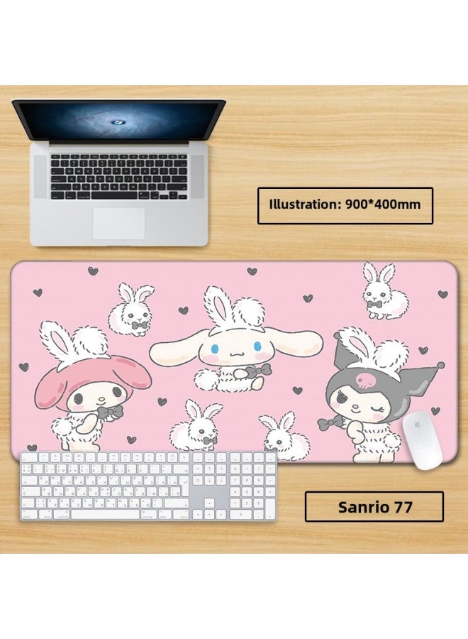 Unlocked Sanrio Mouse Pad Extra Large Girl Cute Cartoon Notebook Office Computer Keyboard Learning-Color:70x35cm Thickness 3mm-Pattern:Gray Sanrio 77  - Image 1