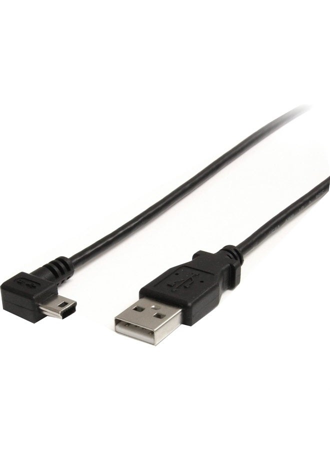 StarTech .com 6 ft. (1.8 m) Right Angle USB to Mini USB Cable - USB 2.0 A to Right Angle Mini B - Black - Mini USB Cable (USB2HABM6RA)