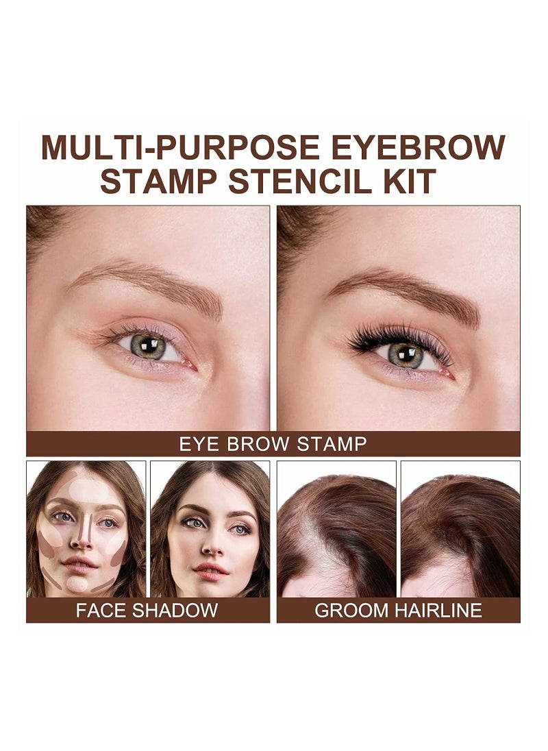 ORiTi - Eyebrow Stamp and Eyebrow Stencil Kit Long Lasting Brow Stamp Kit for Perfect Eyebrow Makeup, Easy to Use, 10 Reusable Eye Brow Stencil Kit - Image 1