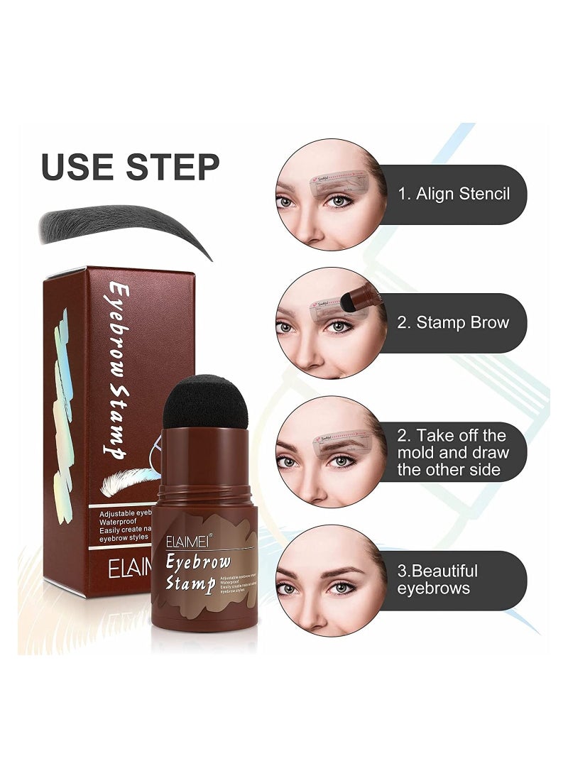ORiTi - Eyebrow Stamp and Eyebrow Stencil Kit Long Lasting Brow Stamp Kit for Perfect Eyebrow Makeup, Easy to Use, 10 Reusable Eye Brow Stencil Kit - Image 1