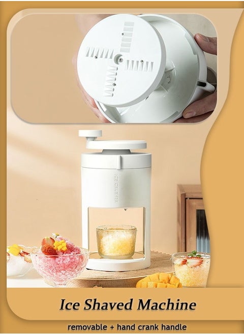 Shaved Ice Machine, Snow Cone Machine Ice Shaver Machine, Portable Blender for Shakes and Smoothies, Stainless Steel Blades, & Large Container, Portable Crushed Ice Machine for Home