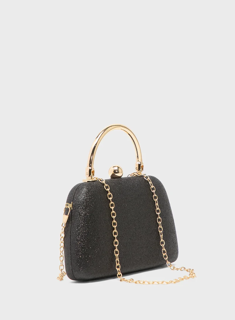 Ella Limited Edition Gold Accent Rhinestone Embellished Metallic Clutch